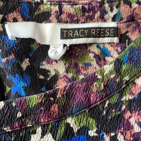 Tracy Reese cropped floral silk blouse size M - Picture 3 of 8